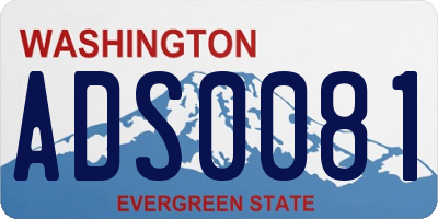 WA license plate ADS0081