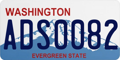 WA license plate ADS0082