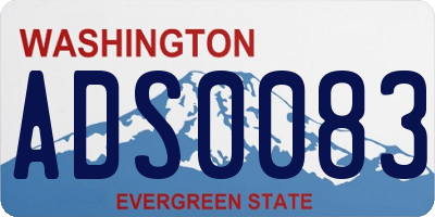 WA license plate ADS0083