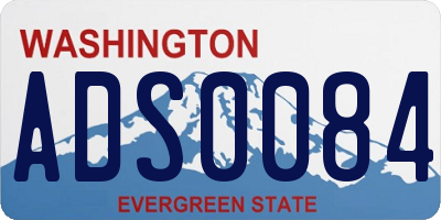 WA license plate ADS0084