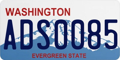 WA license plate ADS0085