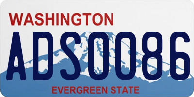 WA license plate ADS0086
