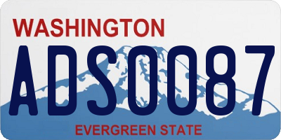 WA license plate ADS0087