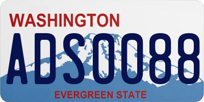 WA license plate ADS0088