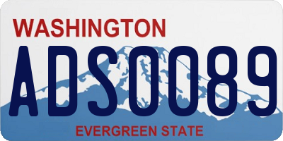 WA license plate ADS0089
