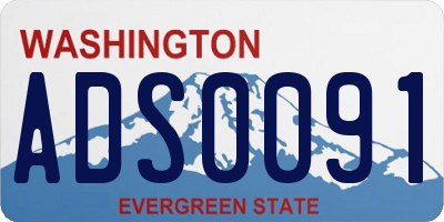 WA license plate ADS0091