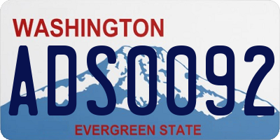WA license plate ADS0092