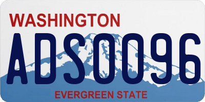 WA license plate ADS0096