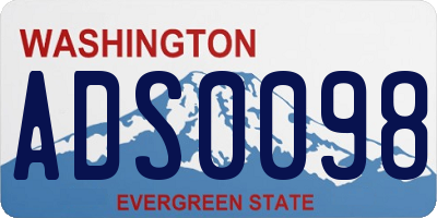 WA license plate ADS0098