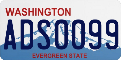 WA license plate ADS0099