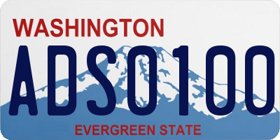 WA license plate ADS0100