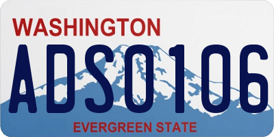 WA license plate ADS0106