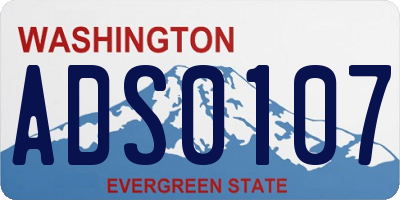 WA license plate ADS0107