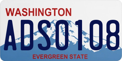 WA license plate ADS0108