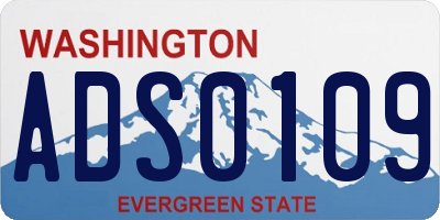 WA license plate ADS0109
