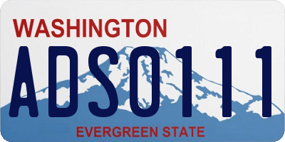 WA license plate ADS0111