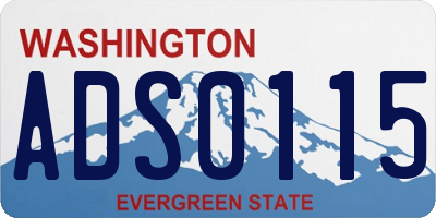WA license plate ADS0115