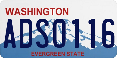WA license plate ADS0116