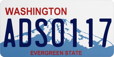 WA license plate ADS0117