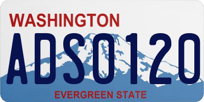 WA license plate ADS0120