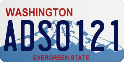 WA license plate ADS0121