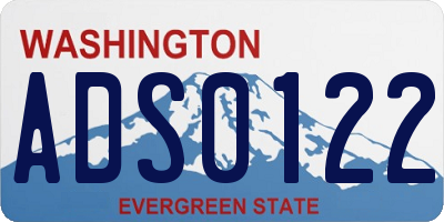 WA license plate ADS0122