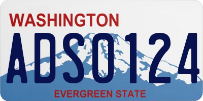 WA license plate ADS0124