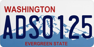 WA license plate ADS0125