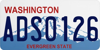 WA license plate ADS0126