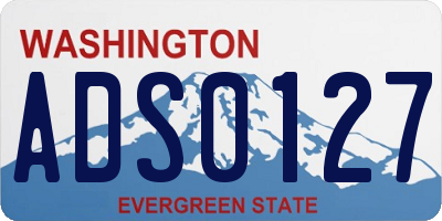 WA license plate ADS0127