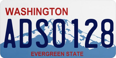 WA license plate ADS0128