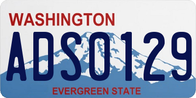 WA license plate ADS0129