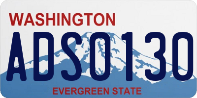 WA license plate ADS0130