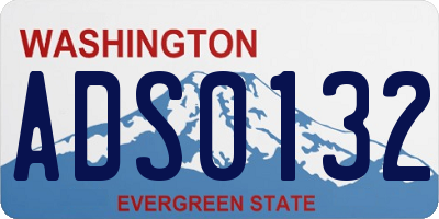 WA license plate ADS0132