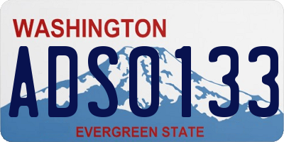 WA license plate ADS0133