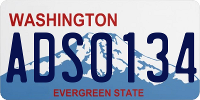 WA license plate ADS0134