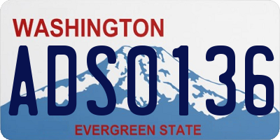 WA license plate ADS0136