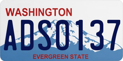 WA license plate ADS0137