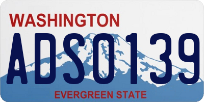 WA license plate ADS0139
