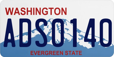 WA license plate ADS0140