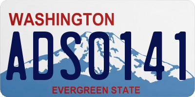 WA license plate ADS0141