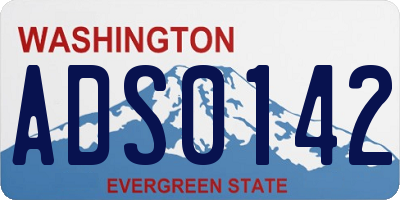 WA license plate ADS0142