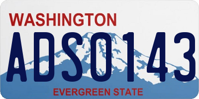 WA license plate ADS0143
