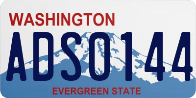 WA license plate ADS0144