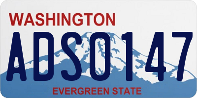 WA license plate ADS0147