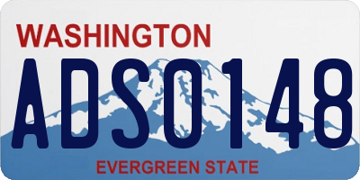 WA license plate ADS0148