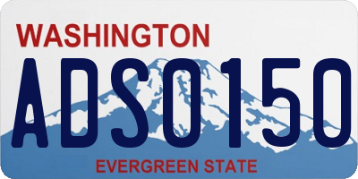 WA license plate ADS0150