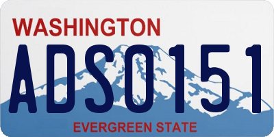 WA license plate ADS0151