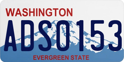 WA license plate ADS0153