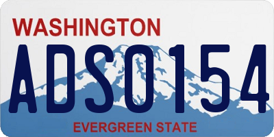 WA license plate ADS0154